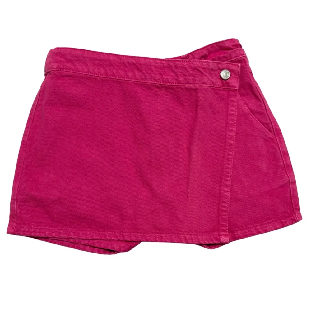 Grey Lab NWT Fuchsia High Waist Denim Skort